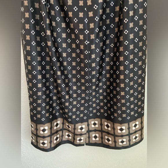 NWOT Banana Republic Black Tan Print Strapless Silk-Like Cocktail Dress Size 10 - Picture 9 of 16